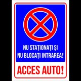 Semn pentru semnalizare nu stationati si nu blocati intrarea acces auto